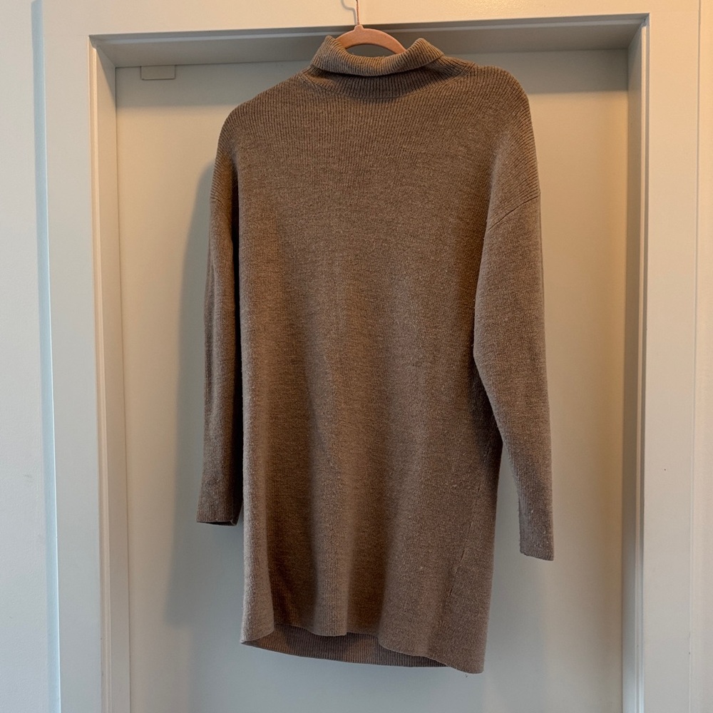 Babaton Taupe Cowl Neck Sweater dress